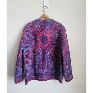 BLAIR Vintage Jacket 80's‎ Women's Large Reversible Quilted Long Sleeve Boho y2K